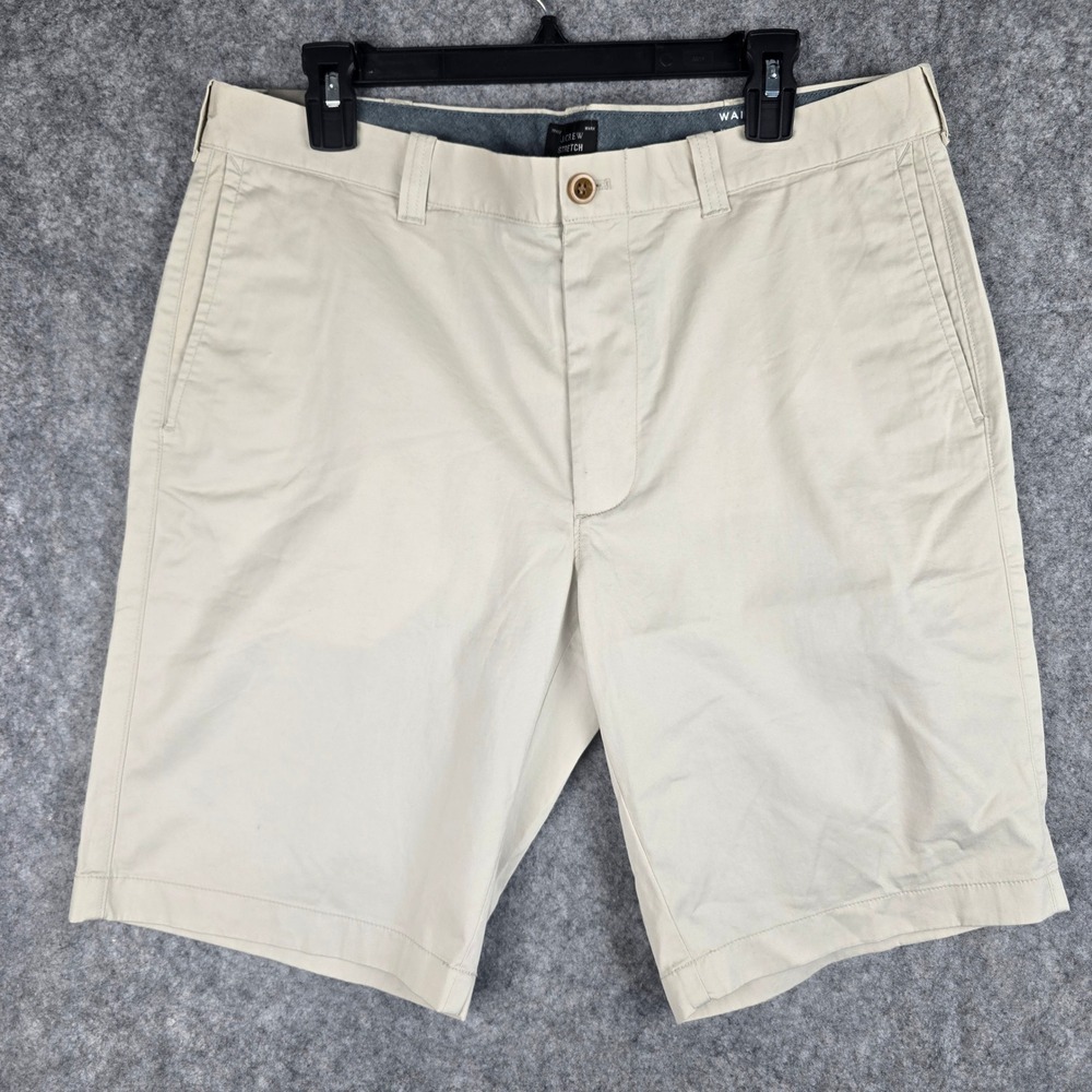 J.Crew Chino Shorts Mens 35 Beige Regular Fit Stretch‎ 10.5 Inseam G1890 NWT
